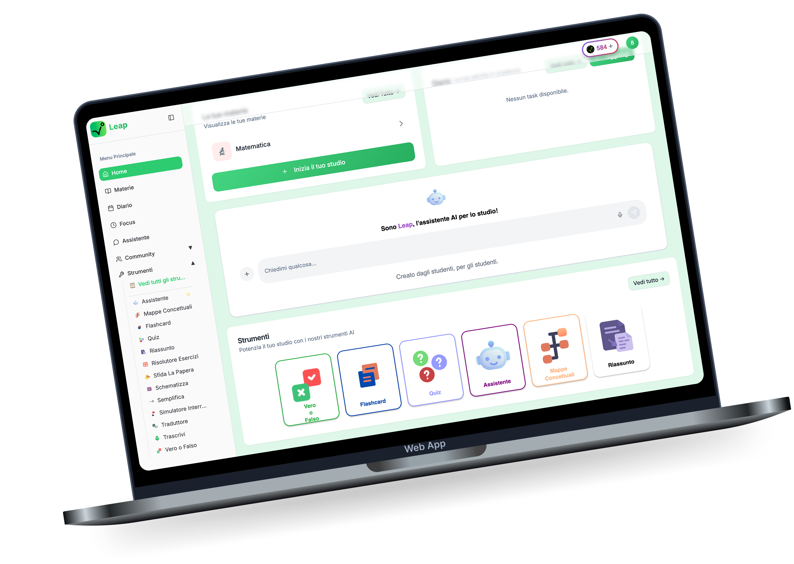 Leap Web App on Laptop